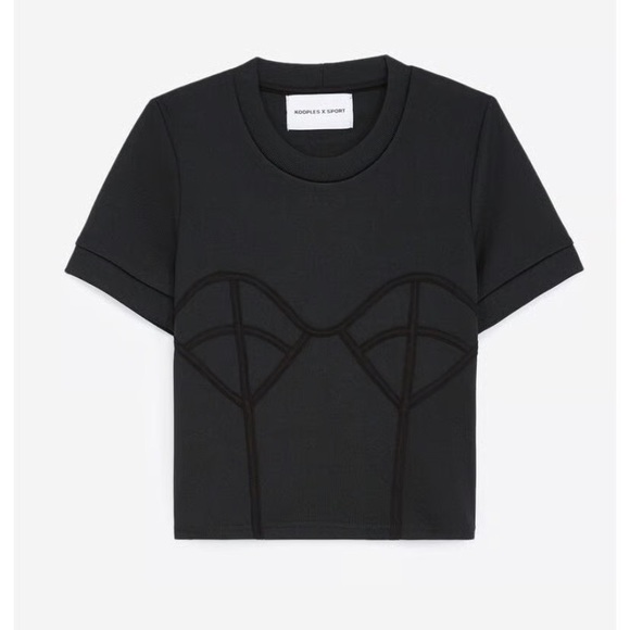 THE KOOPLES X SPORT knit tee shirt with corset details size small - Picture 4 of 8